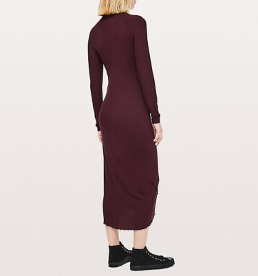 Lululemon Lab Nai Dress size 6 Cassis NWT Purple Bordeaux Long Sleeve  Cashmere | eBay