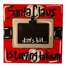 Christmas Countdown Sign Wall Mount Or Free Standing Santa Claus Is Coming