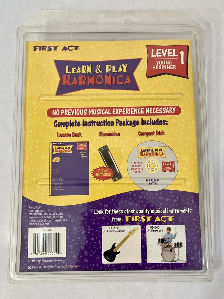1999 First Act Learn & Play Harmonica, Instruction Book & CD - NEW & VINTAGE - Image 4 of 4