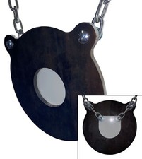 Magnum Target 10x3/8 AR500 Gong Steel Shooting Target w/ Chain Kit  4" Bullseye