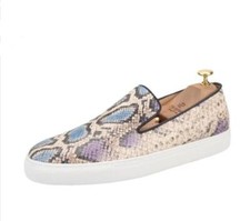 Men's New Fashion Round Toe Slip On Serpentine Loafers Youth Party Leather Shoes