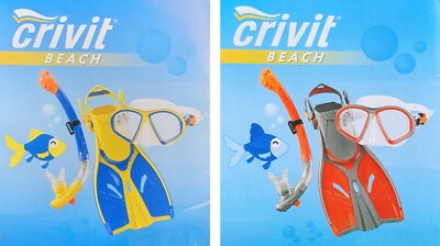 Crivit Kinder Tauch und Schnorchel Set Tauchmaske Flossen - Farbe / Größe