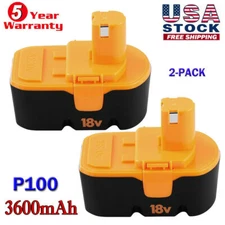 2X 18V replace For Ryobi Battery P100 P101 130224028 130224007 ABP1801 ABP1803