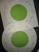 * TRI CHEM O 6890 B CHRISTMAS TREE GREEN DOILY DOILIES Picture to paint TRICHEM