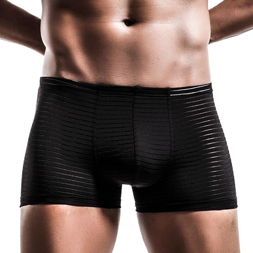 1/2/3 PCS Men Stretch Boxer Brief Trunks U Pouch Boxers Shorts Stripe Underpants - Picture 9 of 20