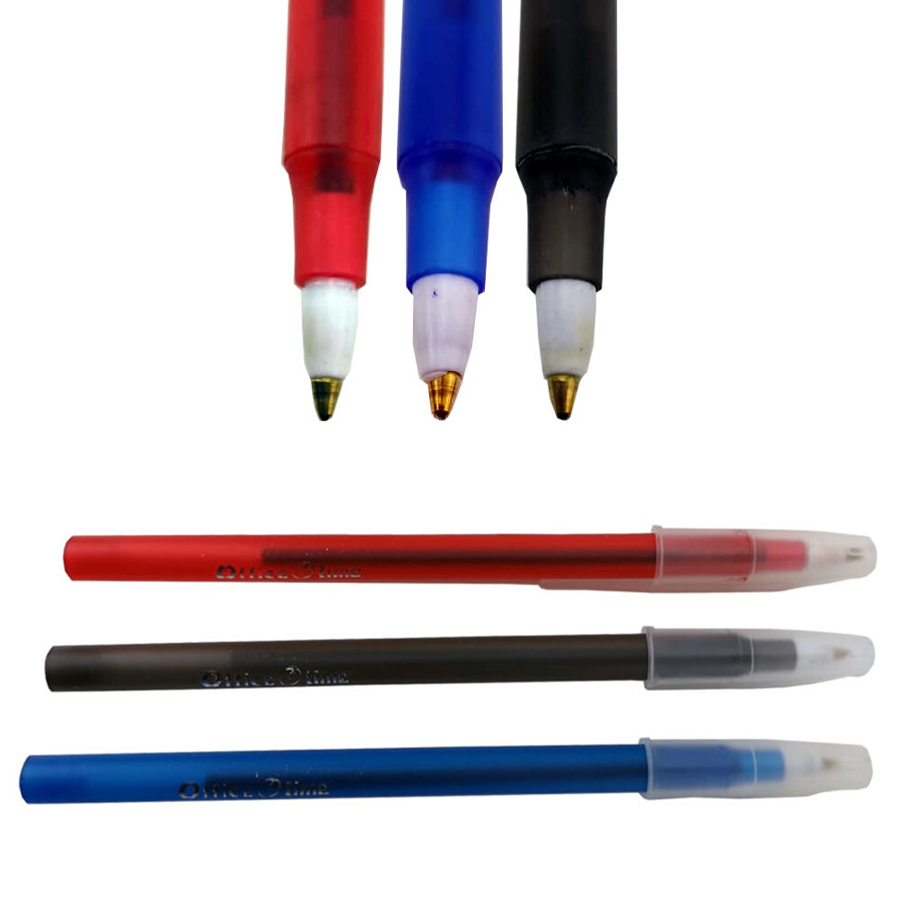 Office Time Ballpoint Pen Box of 50Pcs 1mm Black/Blue/Red eBay