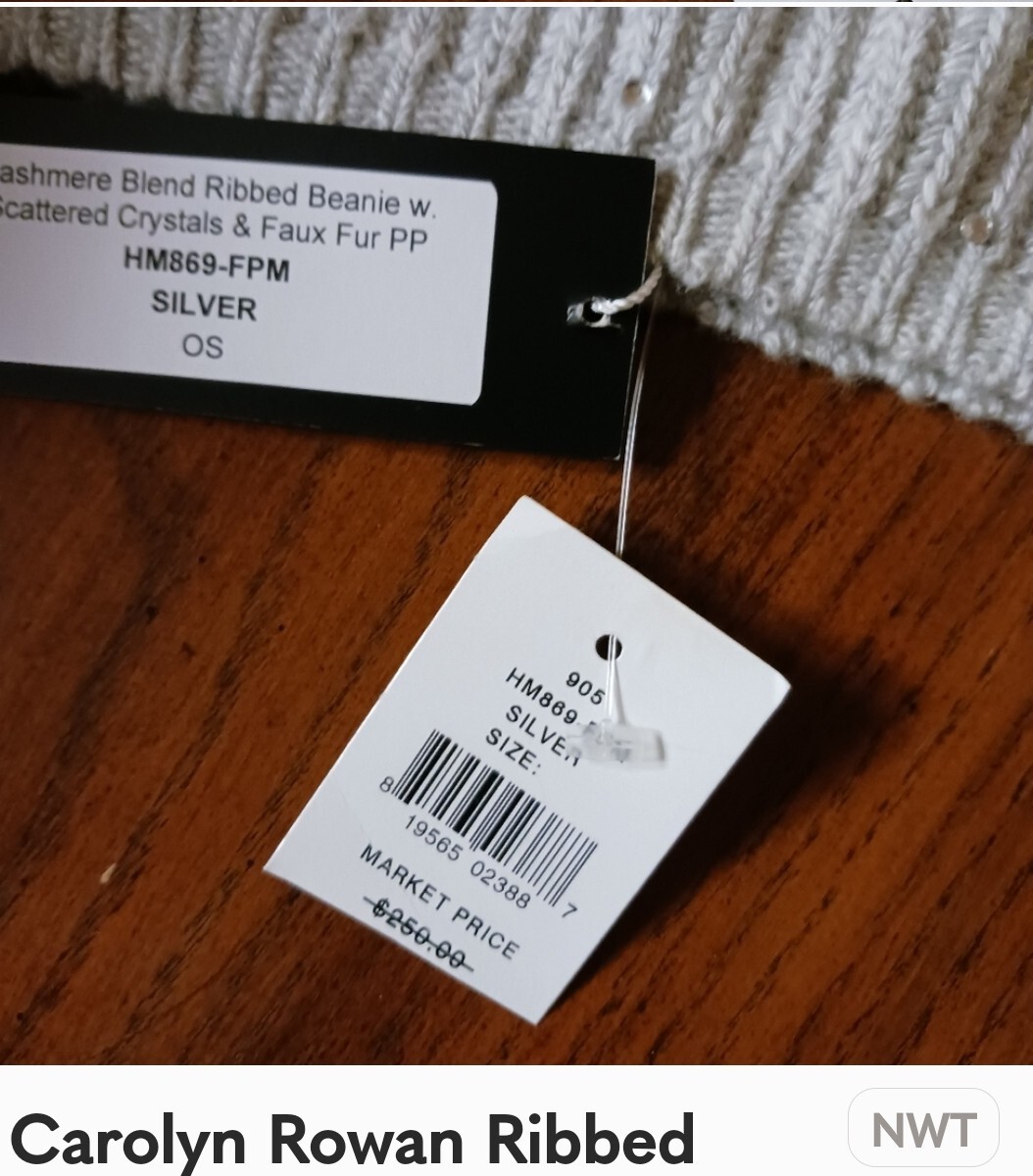 Carolyn Rowan Cashmere Blend Ribbed Beanie W.
Scattered Crystals & Faux Fur Hat Hats – Carolyn Rowan Collection main image 2