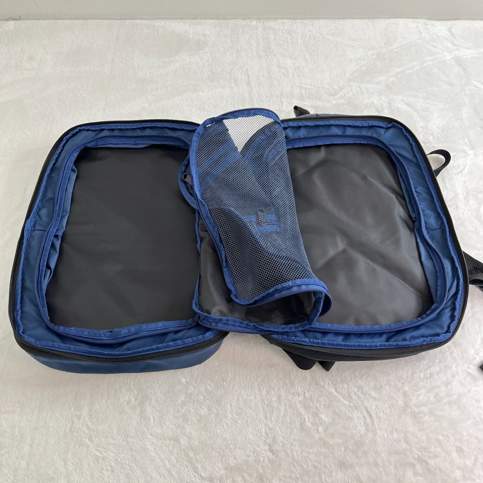 Duchamp Getaway Expandable CarryOn Laptop Backpack Suitcase Blue USB