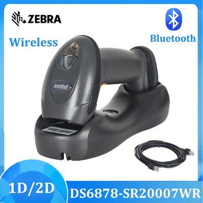 Symbol DS6878-SR20007WR Wireless Bluetooth 2D Barcode Scanner w USB Cable&Cradle