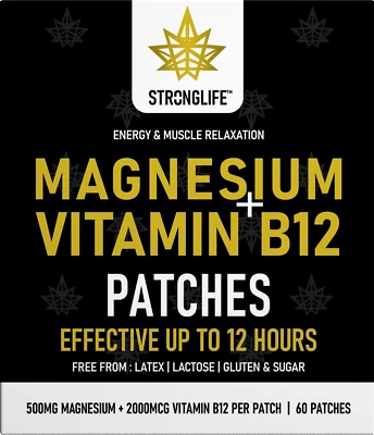 STRONGLIFE Magnesium & Vitamin B12 60 patches Two vital nutrients Capsules, Powder, liquid