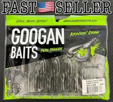 10-Pack Googan Baits KRACKIN’ CRAW 3” Soft Fishing Bait Lure, Green Pumpkin