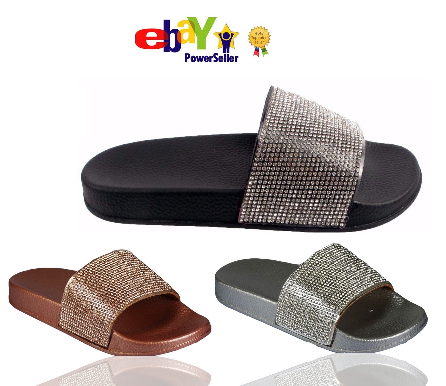 PANTOFOLA D’ORO SANDALO ESTIVO BAMBINO BAMBINA GOMMA SLIP ON SLIDER SLIDER DIAMANTE MISURA