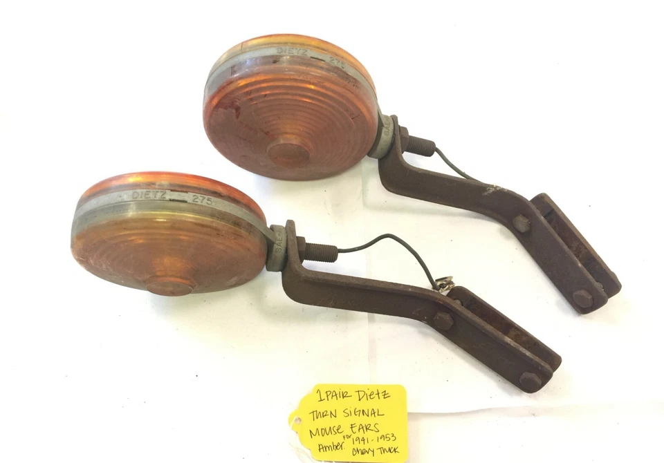 Par original de orejas de ratón Dietz señal de giro ámbar para camioneta Chevy 1941-53 Foto 4 de 4