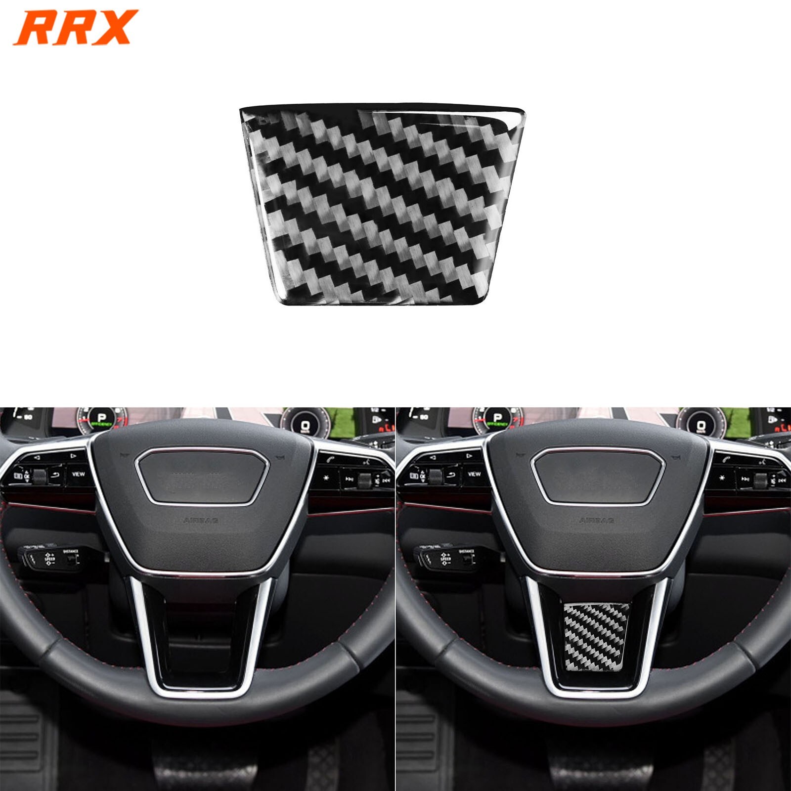 Real Carbon Fiber Interior Steering Wheel Chin Cover For Audi A6 C8 A7 2019-2024