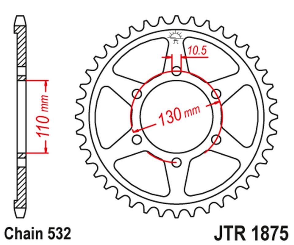 Pignon arrière JT 4440 en acier carbone 48 dents pour optimiser la transmission de votre YZF-R6