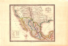 1849 Republic of Mexico & Texas Map-Wyld-Hand Colored – Original Antique-Rare
