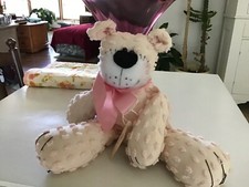 Homemade vintage chenille hobnail bear