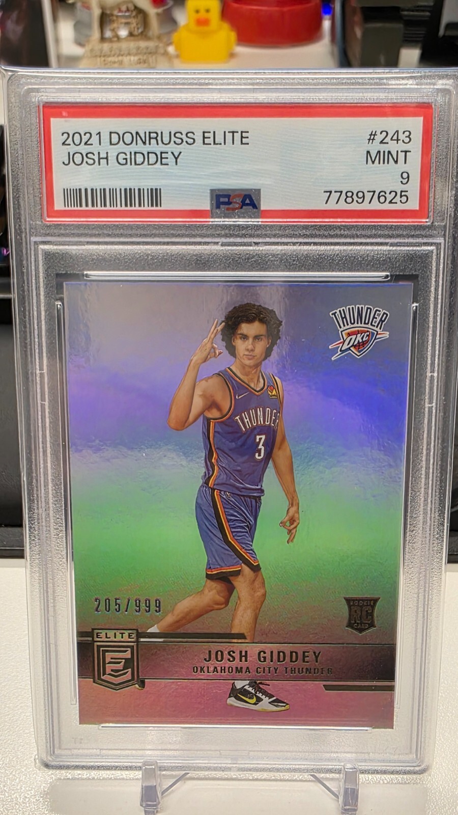 2021-22 Donruss Elite Rookies /999 Josh Giddey #243 PSA 9 MINT Rookie RC