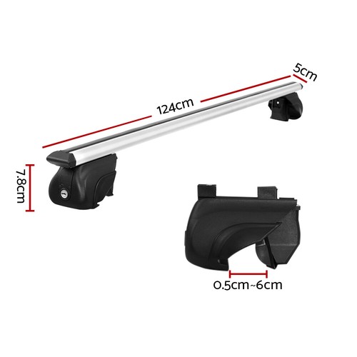 Universal Car Roof Rack Cross Bars Aluminium Adjustable 111cm Silver Upgraded - Picture 5 of 12