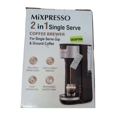 MiXPRESSO 2-in-1 Single Serve Coffee Maker K-Cup & Ground Coffee Brewer 30oz Tan