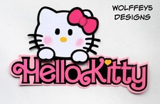 CRAFTECAFE HELLO KITTY GIRL TITLE premade paper piecing scrapbook DIECUT PIECE