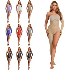 Women Jumpsuits Bathing Rompers Nylon Leotards See Through Bodysuit One Legging