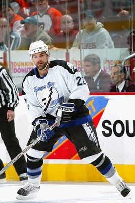 Defenseman Dan Boyle Tampa Bay Lightning is on the ice at th- Ice Hockey Photo