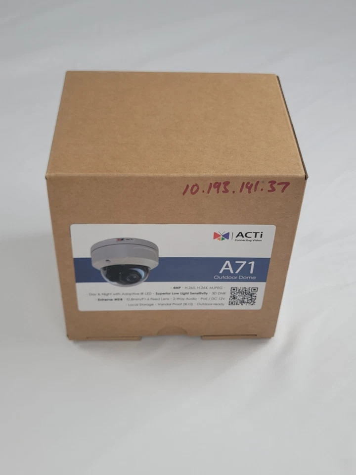 ACTi A71 4MP Outdoor IR WDR Dome IP Security Camera – ONVIF, PoE, 2.8mm Lens - Image 3 of 4