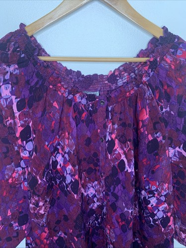 Maggie Barnes For Catherine’s Size 1X Peasant Dark Romantic 3/4 Sleeve Ruffle - Picture 2 of 12