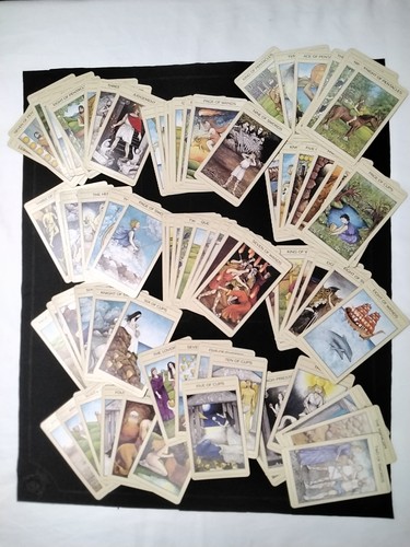 1986 Tarot Cards-78 The Mythic Tarot Tricia Newell Complete With Cloth And Book!