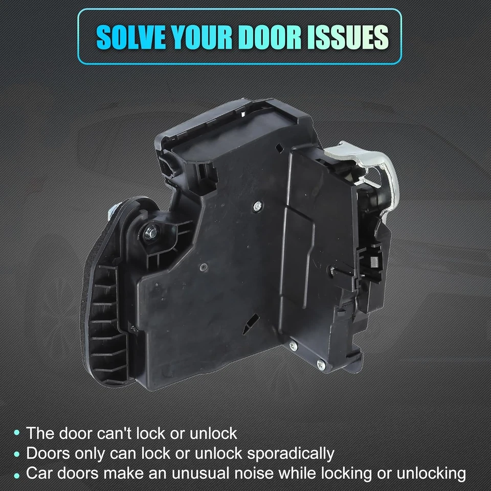 uxcell Nº13516685 Pestillo Puerta Lateral Pasajero Delantero Derecho Negro, Tono Plateado Foto 4 de 4