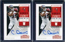 (2) 2018 Panini Contenders 284 Carlton Davis Ticket Stub Rookie Auto Lot #'d /33
