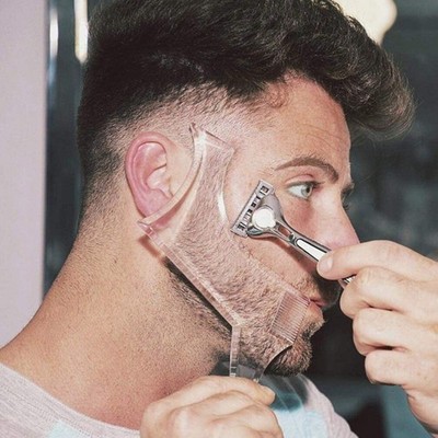 Men's Beard Shaping Tool With Inbuilt Comb Transparent Template Styling Comb ...