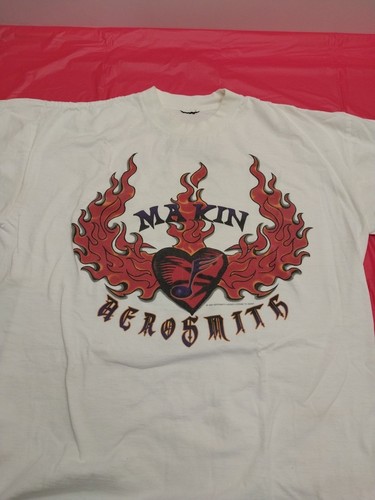 Vtg 90s Makin Love Aerosmith T-shirt Sz XL Single Stitch USA AOP on Giant Tag - Picture 1 of 13