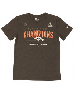 NIKE Herren Denver Broncos Grafik T-Shirt Oberteil Small Grau Baumwolle CR19
