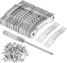 Silver Sawtooth Picture Hangers Set Medium, 60 Sets, 60pcs Sawtooth Photo Fra...