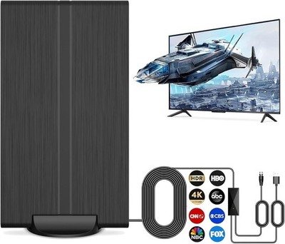Digital TV Antenna Indoor Outdoor Long Range 4K 1080p HDTV for Local Channels