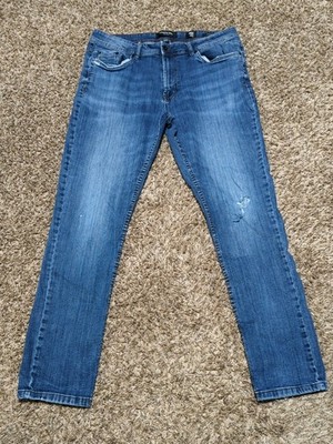 Kenneth Cole New York Men's Slim Fit Straight Blue Denim Jeans Medium Wash 36x32
