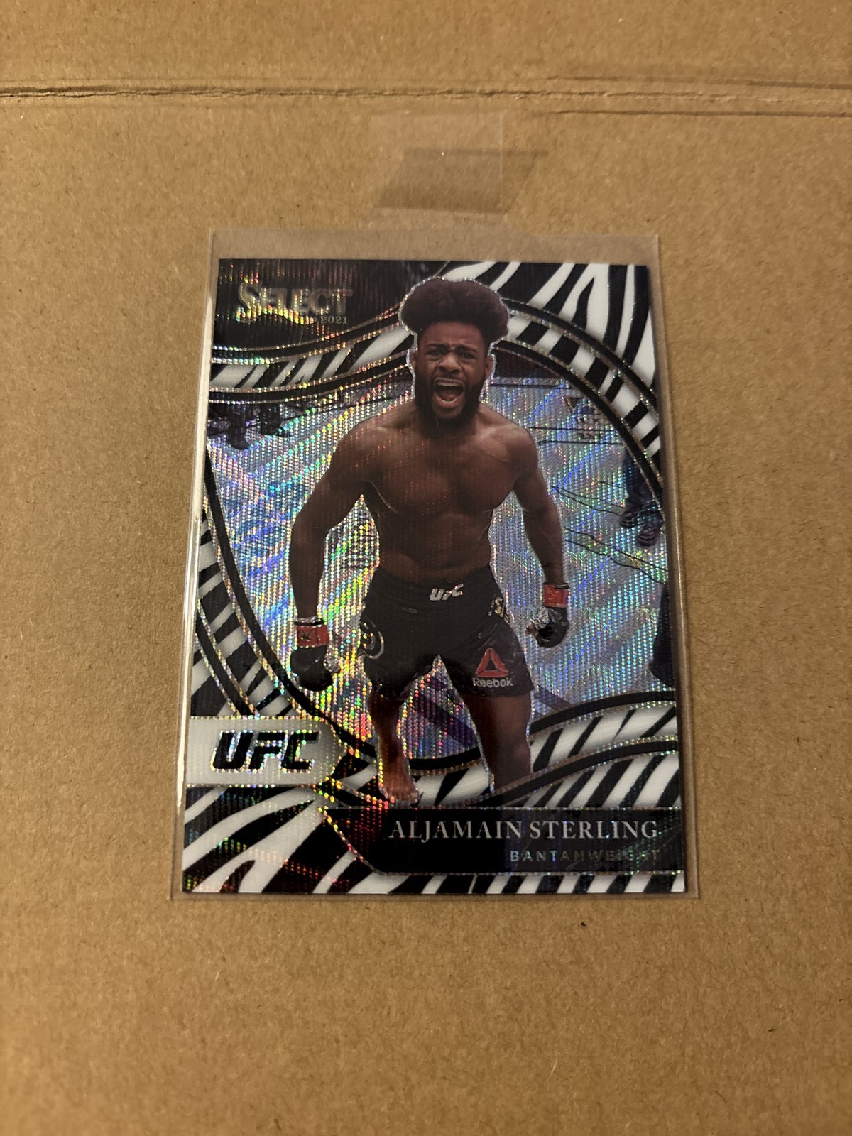 2021 Panini Select UFC Aljamain Sterling #206 Octagonside Zebra Prizm