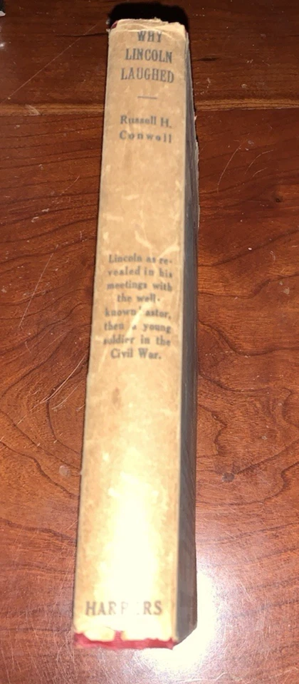 Why Lincoln Laughed Russell Conwell Harper Bros. 1922 First Edition Dust Jacket - Image 2 of 4