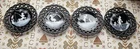 Vintage Westmoreland Black Milk Glass Plates Set Of 4