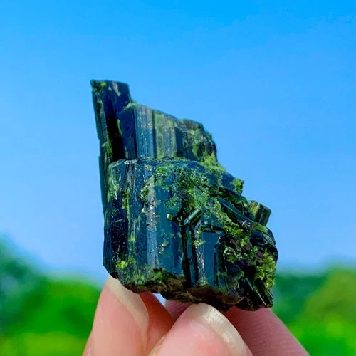 16G Rare!!!Natural Epidote Crystals Cluster Bunched From Baluchistan Pakistan