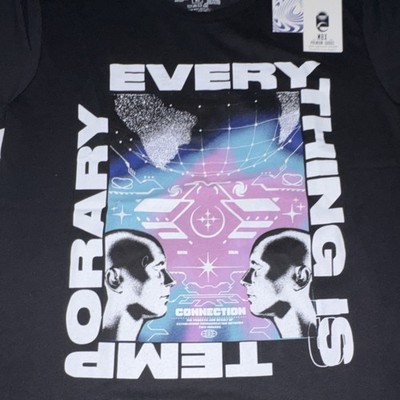 Graphic T-Shirt Mens Large Black  Everything Is Temporary  Cosmic Design NWT