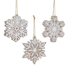 Glittered Snowflake Ornament Set of 3 