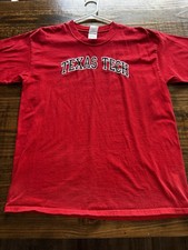 Embroidered Red Texas Tech Vintage Tee Shirt, Size Large
