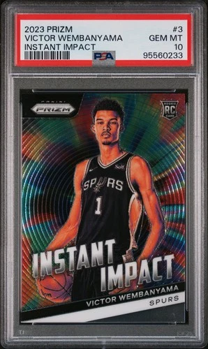 🔥Panini Prizm 2023-24 Victor Wembanyama RC Instant Impact #3 PSA 10 Spurs
