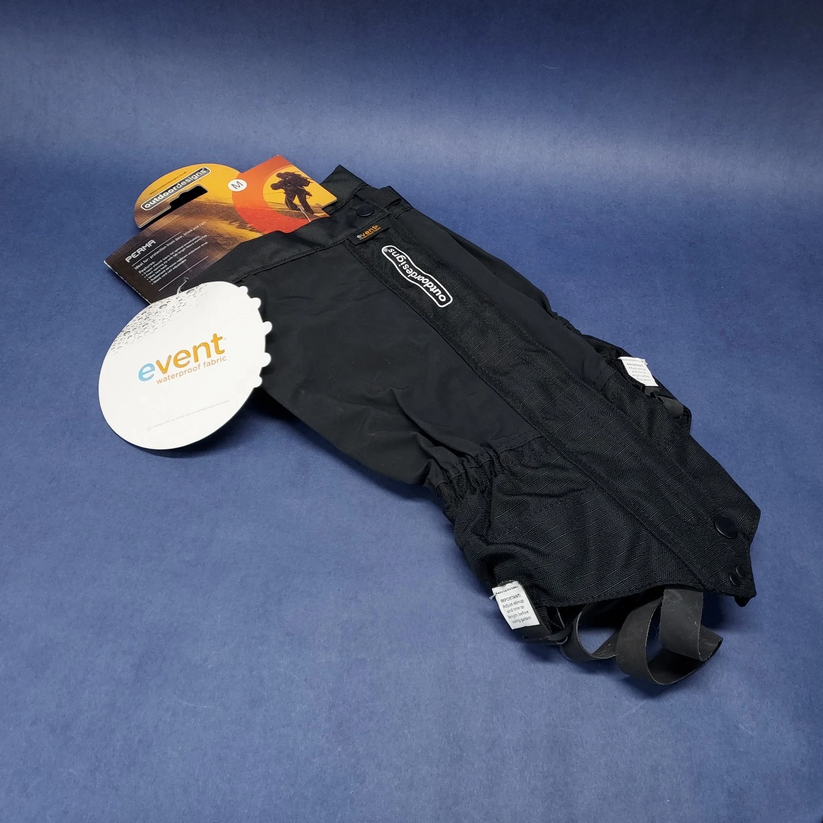 Outdoor Designs Perma eVent Gaiters Front Zip Storm Flap Lace Hook Black Medium
Opens in a new windo