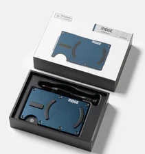 Ridge Wallet ~ MagSafe Compatible with Cash Strap ~ Alpine Navy~ Brand New