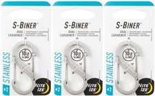 Nite Ize S-Biner Stainless Steel Dual Carabiner 2 - Stainless 3-Pack 