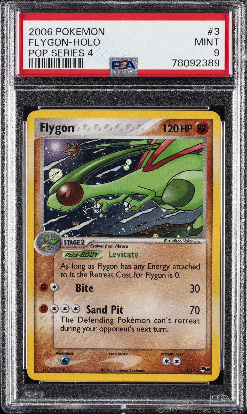 2006 POKEMON POP SER 4 #3 FLYGON-HOLO PSA 9